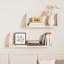 Tablettes murales flottantes en bois avec côtés en rotin, 24,8 po, 2 tablettes murales blanches-1191422810-1203623312