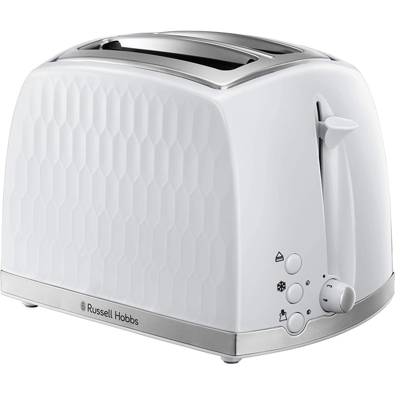 Russell Hobbs Honeycomb 2 Slice Toaster, White