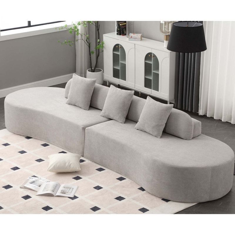 Canapé 4 places en tissu éponge, Gris