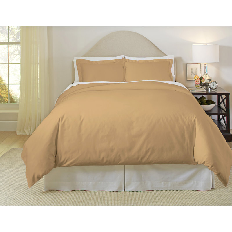 Ensemble de housse de couette 100% coton de qualité égyptienne à pointe longue 500 fils Pointehaven, Espresso