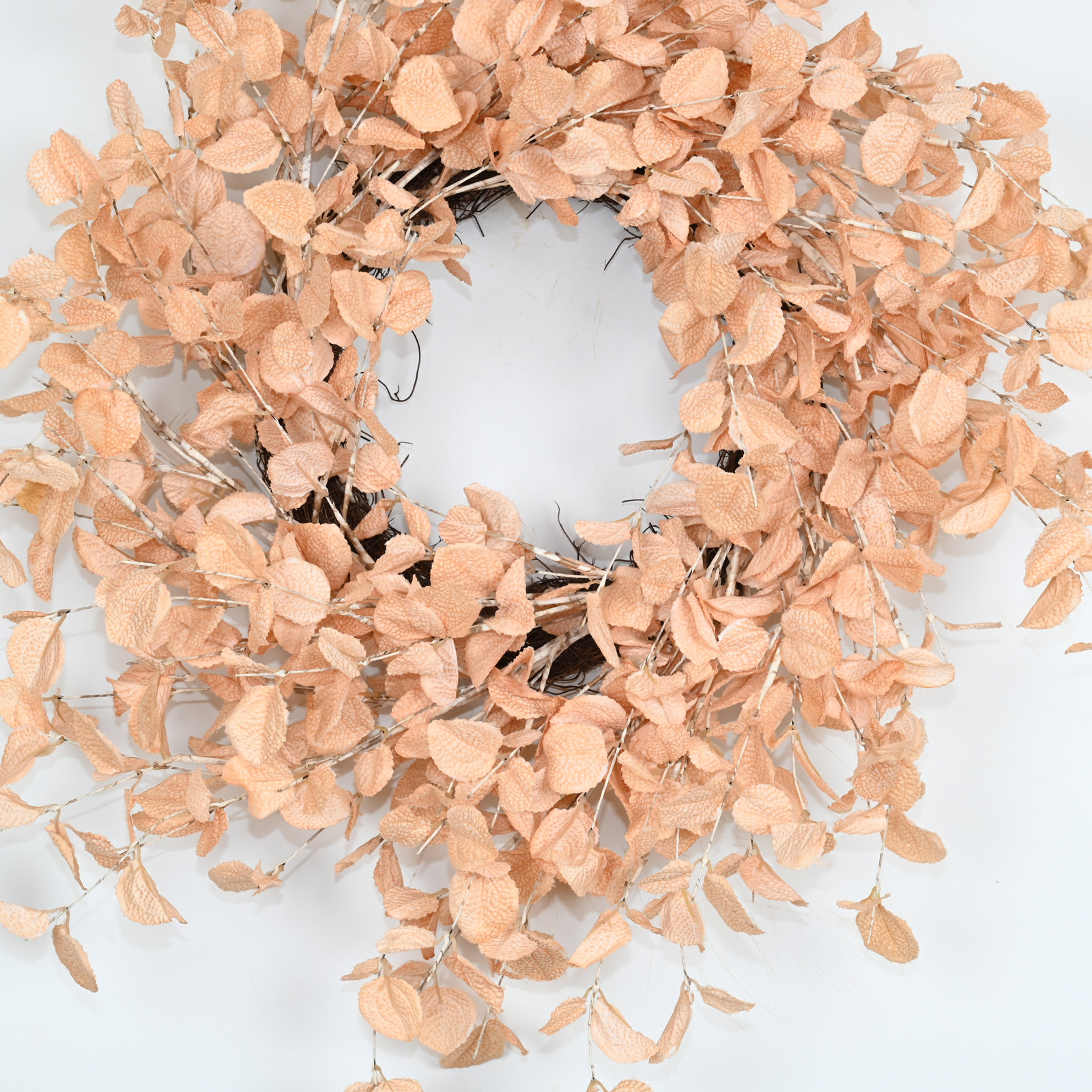 24'' Handcrafted Faux Eucalyptus Wreath, Beige