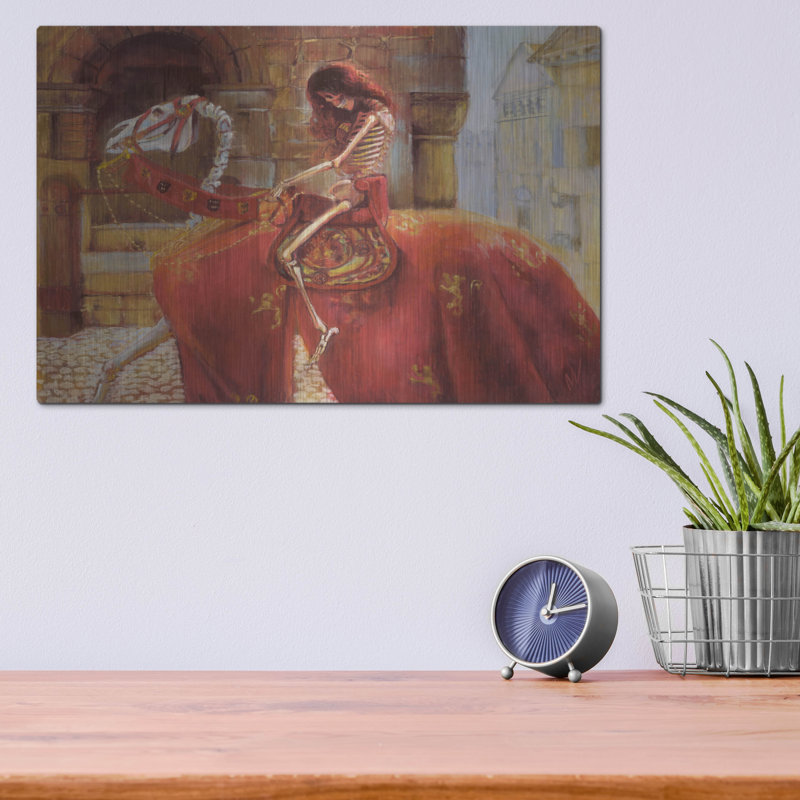 "Skelly Godiva" par Marie Marfia Fine Art, H 12 po x l 16 po