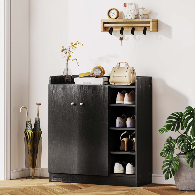 12 Pair Shoe Storage Cabinet, Black