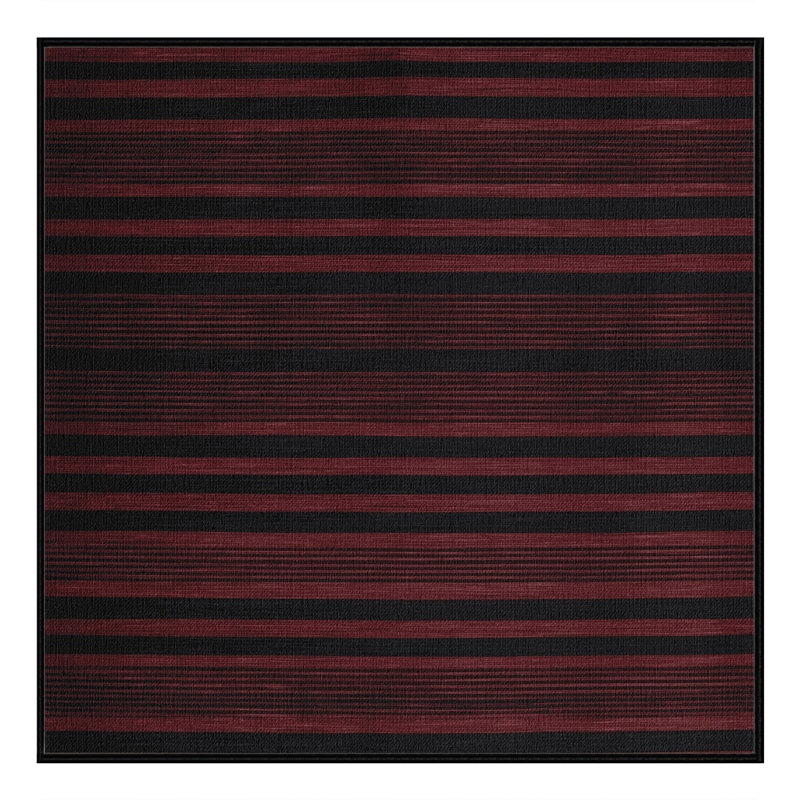 Tapis noir à rayures horizontales lavable à la machine, Carré 5 pi