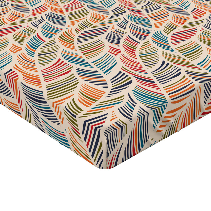 Drap-housse Ambesonne, paquet de 2, Drap-housse grand, Formes géométriques orange / jaune / mauve