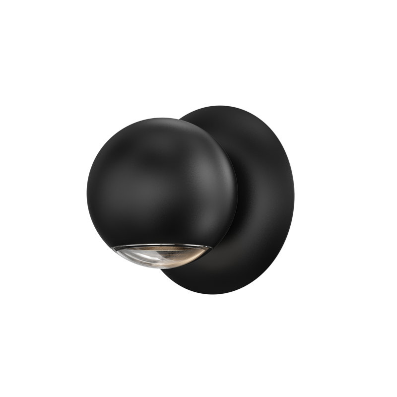 Hemisphere 1 - Light LED Flush Mounted Sconce, Textured Black