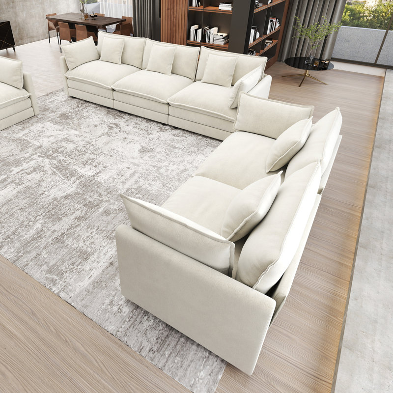 Ensemble de salon en chenille 2 pièces, Blanc
