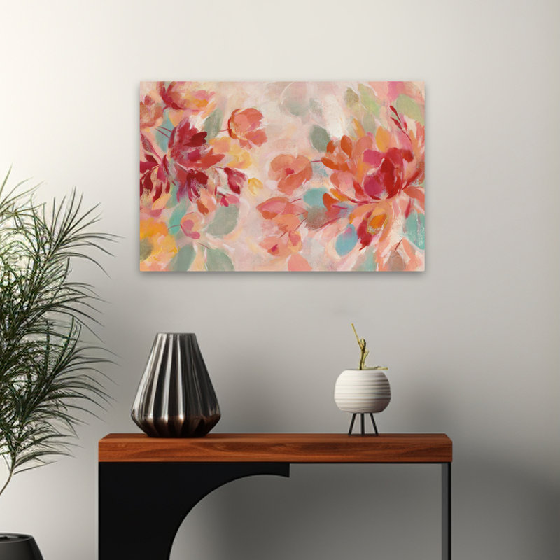 Spring Galore I - Abstract Blue Floral Flowers, 24" H x 16" W