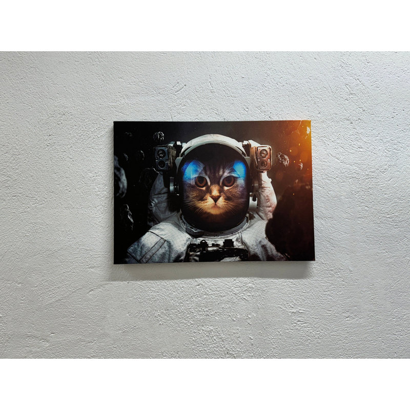 Toile astronaute, art mural en verre imprimé sur toile, toile tendue 1P, H: 7,9 x l: 11,8 po