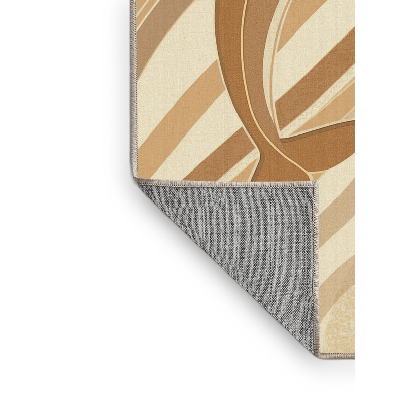 Tapis art déco lavable à la machine Pavanvir Dolphin - beige, 6 X 9