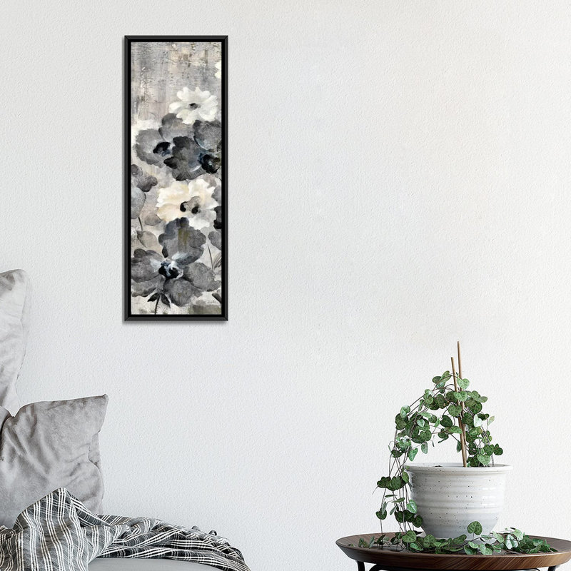 « crystal raindropss panel i », reproduction d’art sur toile, H 48 po x l 16 po x P 1,5 po, Toile avec cadre noir