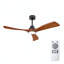 Ventilateur de plafond 52 po avec lumière, 3 pales en bois de noyer massif, télécommande, 3 ampoules à DEL à intensité variable, minuterie, moteur réversible à 6 vitesses pour le salon ou la terrasse