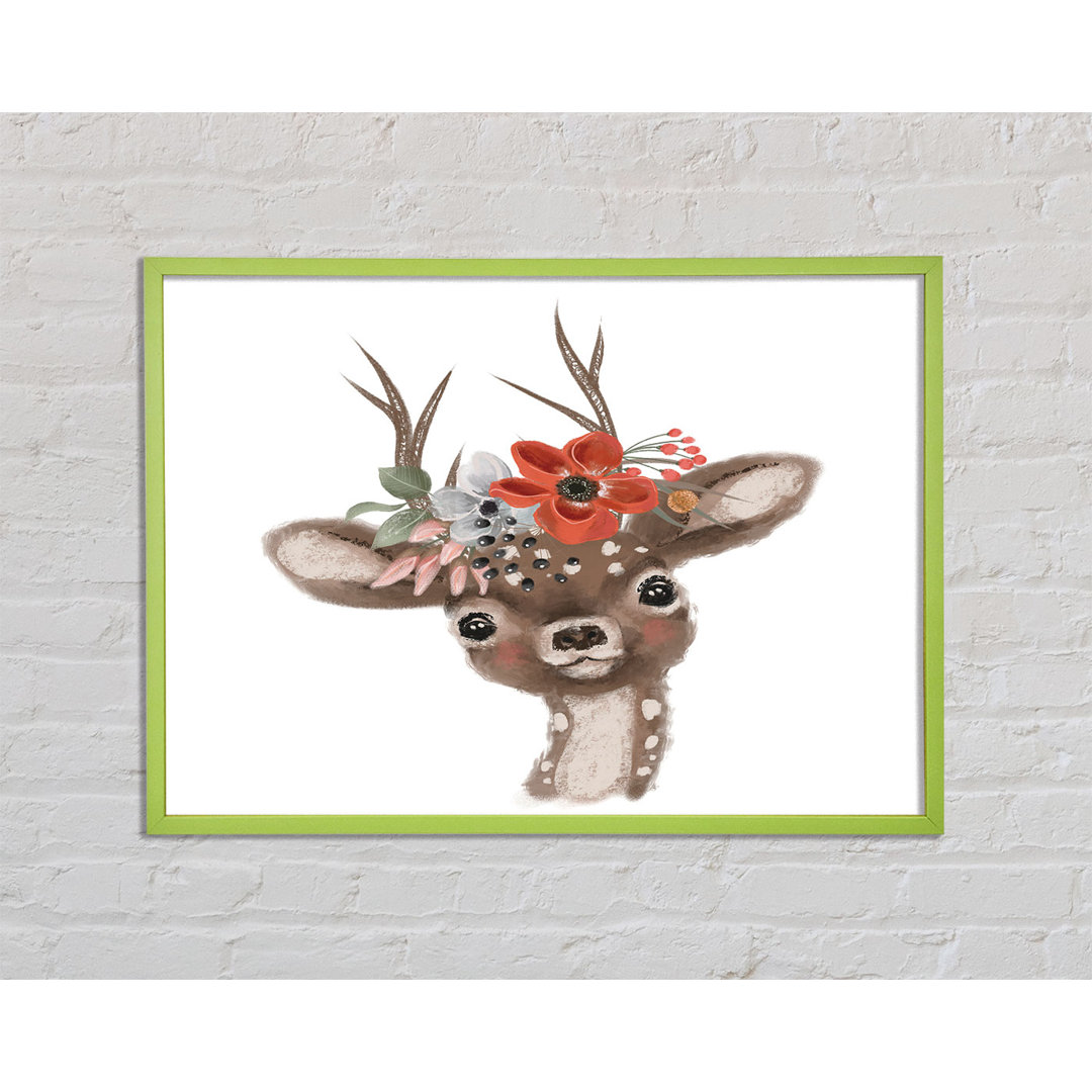 Daelen The Little Floral Deer - Einzelner Bilderrahmen Kunstdrucke