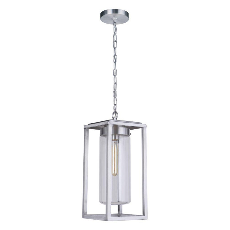 1 - Light Single Pendant, Satin Aluminum