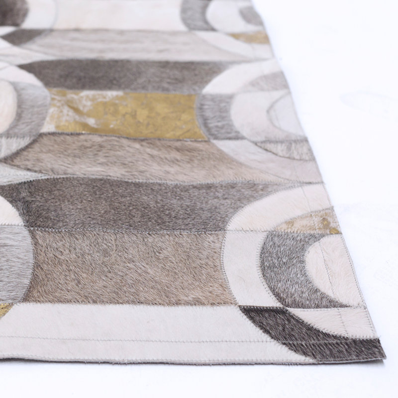 HANDPICKED BY ART HIDE Cowhide Geometric Area Rug, Rectangle 5'8.9'' x 7'10''