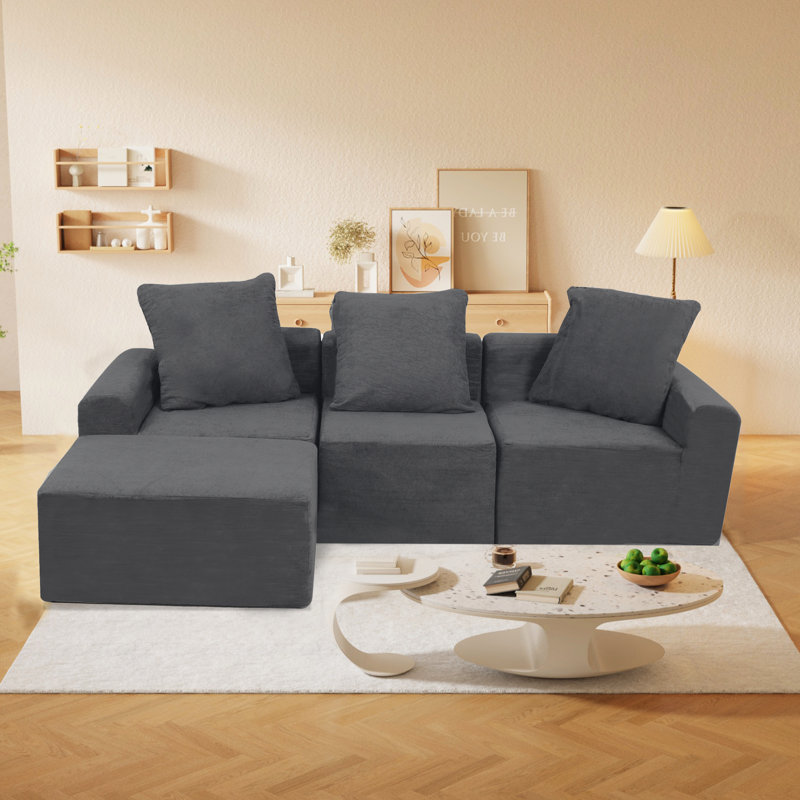 Canapé modulaire convertible à 3 places en gris antique American American