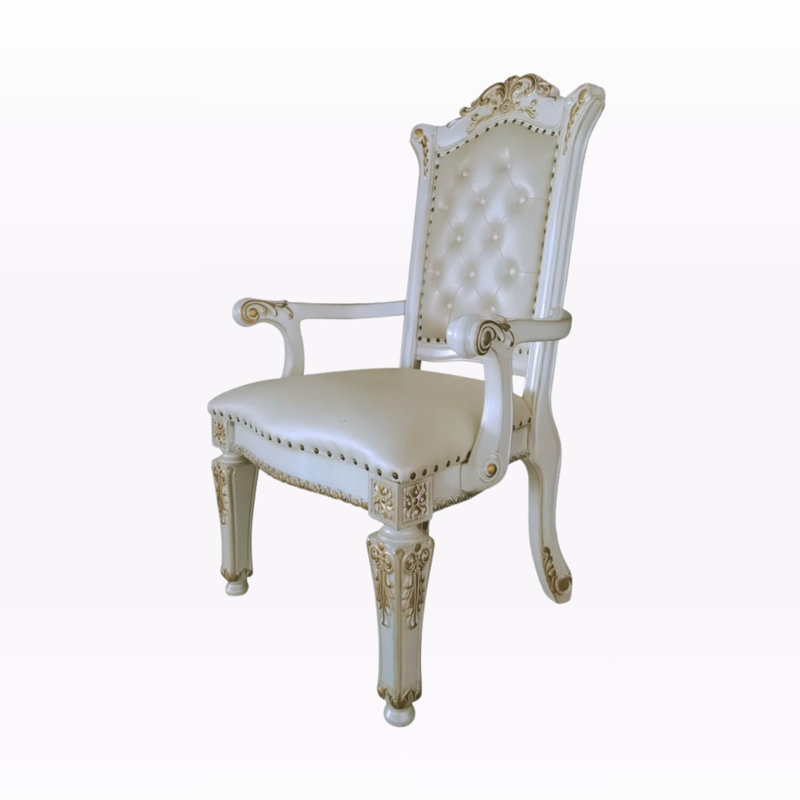 Fauteuil de direction en cuir synthétique Cielo avec finition perle antique