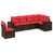Coussin rouge / cadre brun est en rupture de stock