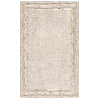 Khaloni Ebony Hand Tufted Wool And Cotton Bordered Rug