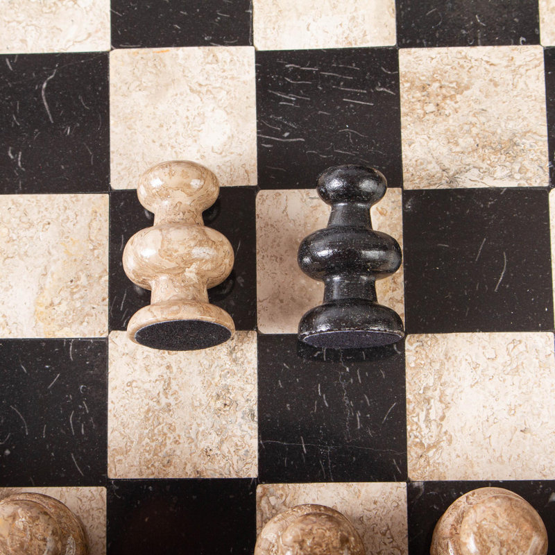 Jeu d'échecs en marbre Cafe Bataille
