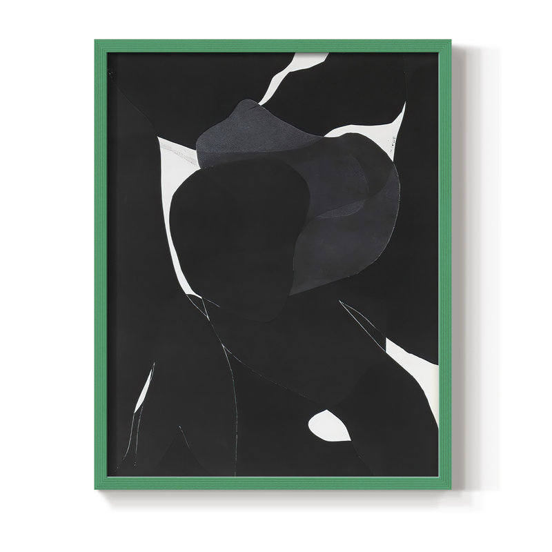 «Night Bloom I», reproduction encadrée - bois massif, H 15 po x l 12 po, Vert