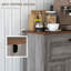 Gray Cupboard. Double Doors, Drawer And Adjustable Shelf. For Bedroom Living Room. Abundant Storage. Tipping. Made Of Particleboard. 23.5" X 11.75" 34.5 Sideboard Cabinet, - Style With Ample Storage,