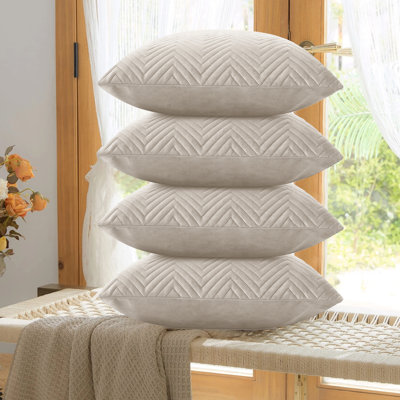 Embossed Velvet Cushion Cover (4 Piece Set)