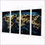 Whitworth - 4 pièces de décoration murale carte du monde-106158294
