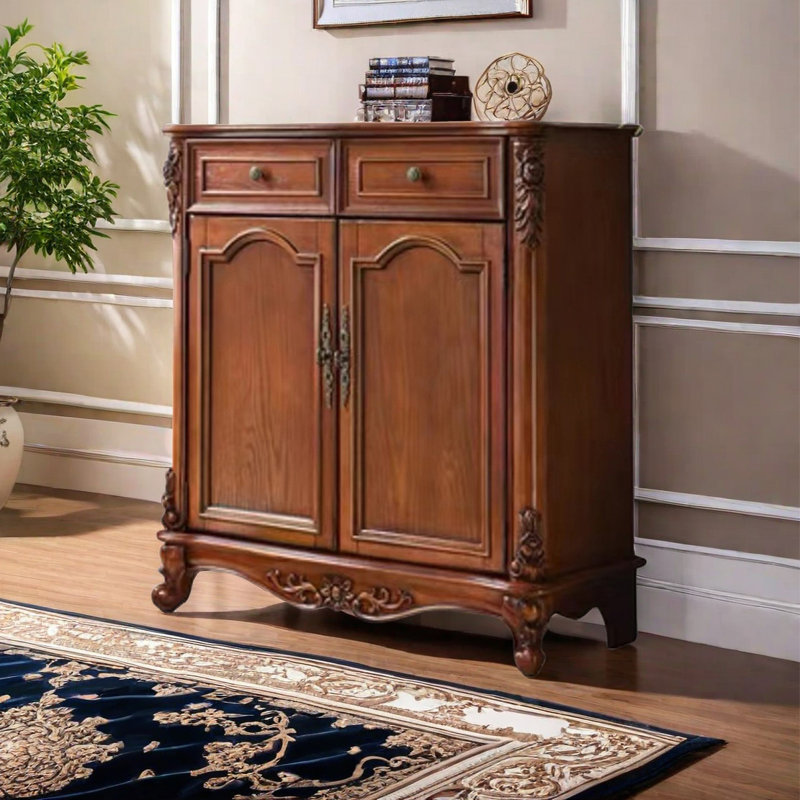 Shoe Cabinet 16 Pair Shoe Storage Cabinet, Brown Wood