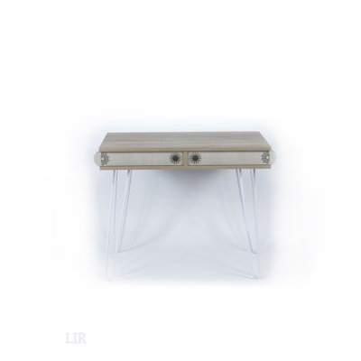 Bureau moderne à 2 niveaux avec pieds en métal Lora avec tablettes spacieuses, parfait pour le bureau à domicile et les zones d'étude.