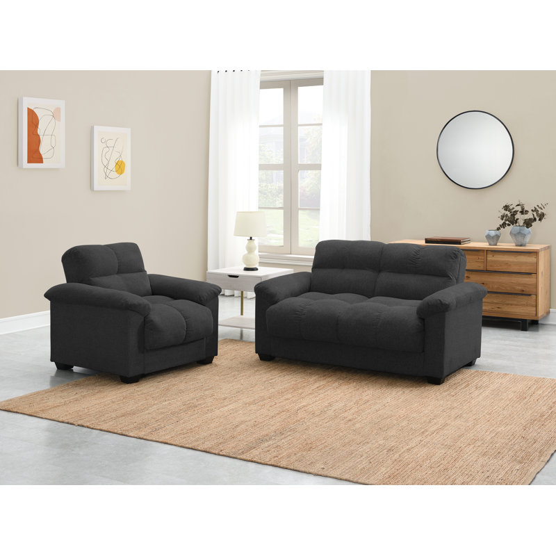 Ryeli 2 - Piece Living Room Set, Dark Grey