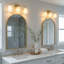 Luminaires de salle de bain 3 lumières or brossé avec verre givré
