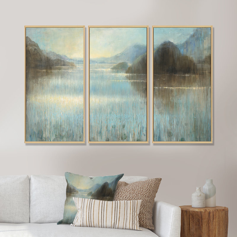 Vue de Lase House - ensemble d'art mural sur toile encadré Lake House