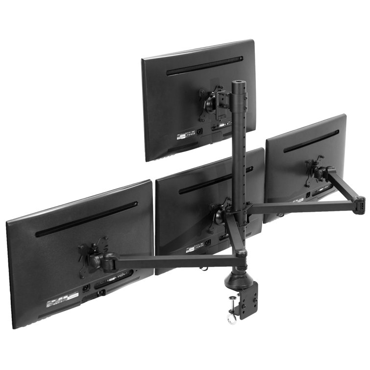 Single Monitor Mount, Extra Long Monitor Stand, 47 inch Pole Black Stand,  Monitor Desk Mount, Single Desk Mount Stand, Computer Screen Mount, VESA