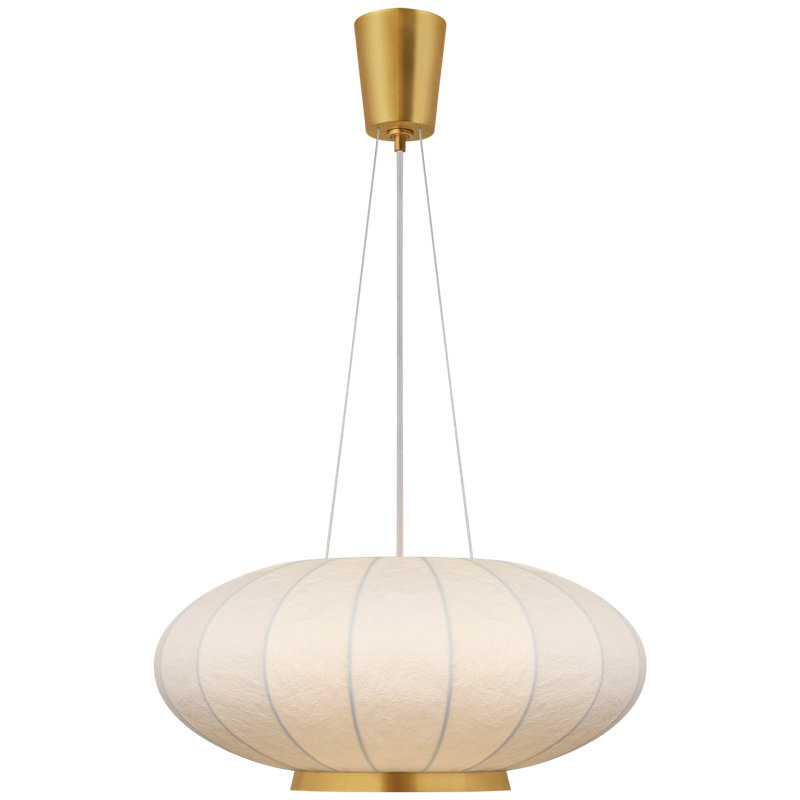 Barbara Barry Paper Moon Large Hanging Shade, Soft Brass, 16" H x 36" W x 36" D
