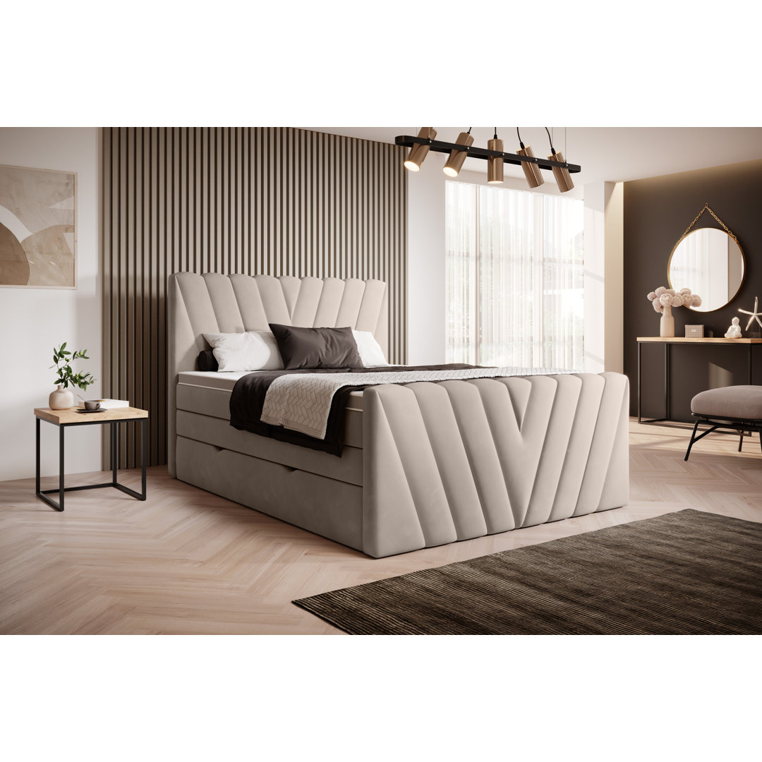 Boxspringbett Mankin mit Topper und Bettkasten