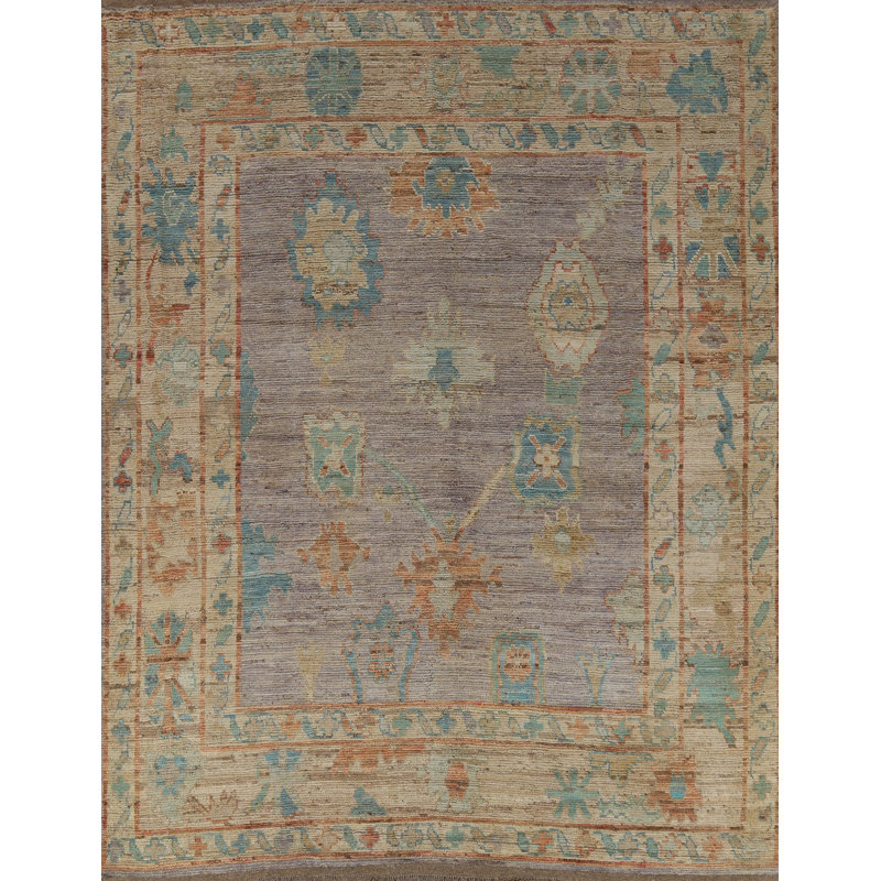 Tapis turc fait à la main mauve Oushak 8 x 10