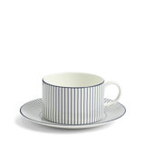Wedgwood Gio Blue Teacup & Saucer 7.4floz Pinstripe