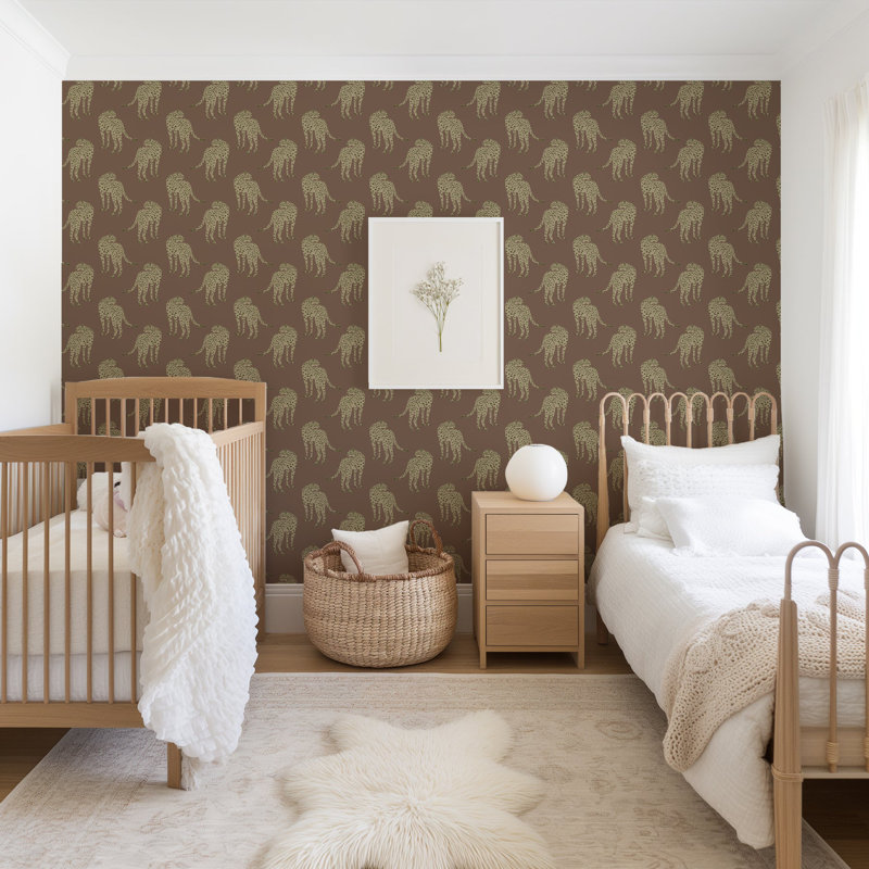 Prowling Cheetah - Wallpaper, Self-Adhesive, Mahogany Plains, Vinyl