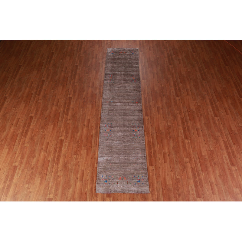 Brown Gabbeh Indian Runner Rug 3x12
