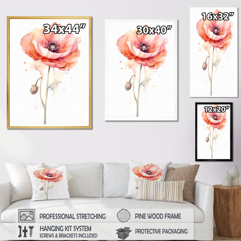 Ranunculus, reproduction d'art sur toile, Cadre flottant noir, H 40 po x l 30 po x P 1,5 po