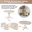 Ensemble de table de salle à manger moderne en bois massif pour cuisine, blanc antique, ensemble 5 pièces
