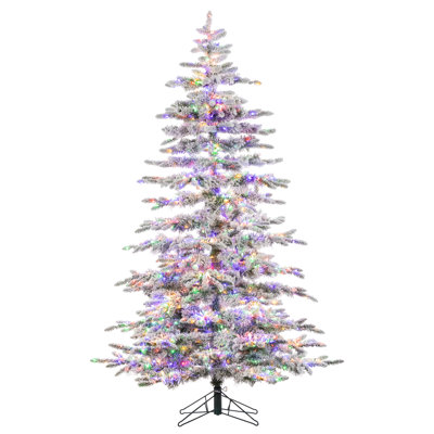 Frosted Pre-Lit Pine Christmas Tree