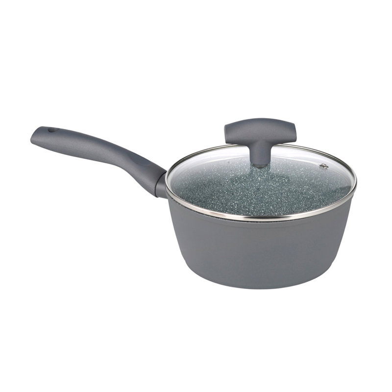 Cooking pots and pans set 7 pcs. Grey Pots Frying Pan Saucepan Dishwasher Safe, Grey