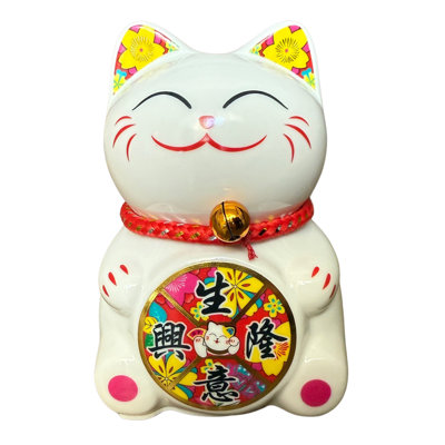 Petite tirelire pour chat chanceux - Tirelire en céramique Feng Shui Maneki Neko pour une bonne chance et la prospérité, décorations pour chat Feng Shui