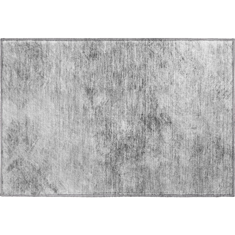 Premium Machine Washable Cerrito AMF590 Silver Rug, Rectangle 1'8" x 2'6"