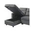 Canapé-lit modulaire réversible en velours gris foncé de 81,5 po avec méridienne de rangement et poche latérale Ivy-121052157