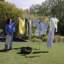 Corde à linge d'extérieur Brabantia, 164 pieds (50 mètres), 3 bras, avec tube en béton