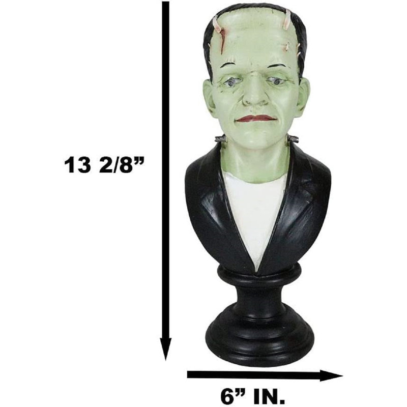 Figurine buste de chimère jour et mort Victor Frankenstein avec poison vert 13,25 po H