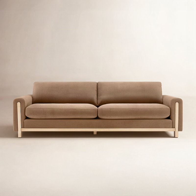 Adika 99.2" Upholstered Sofa, Elite Camel Textured Weave